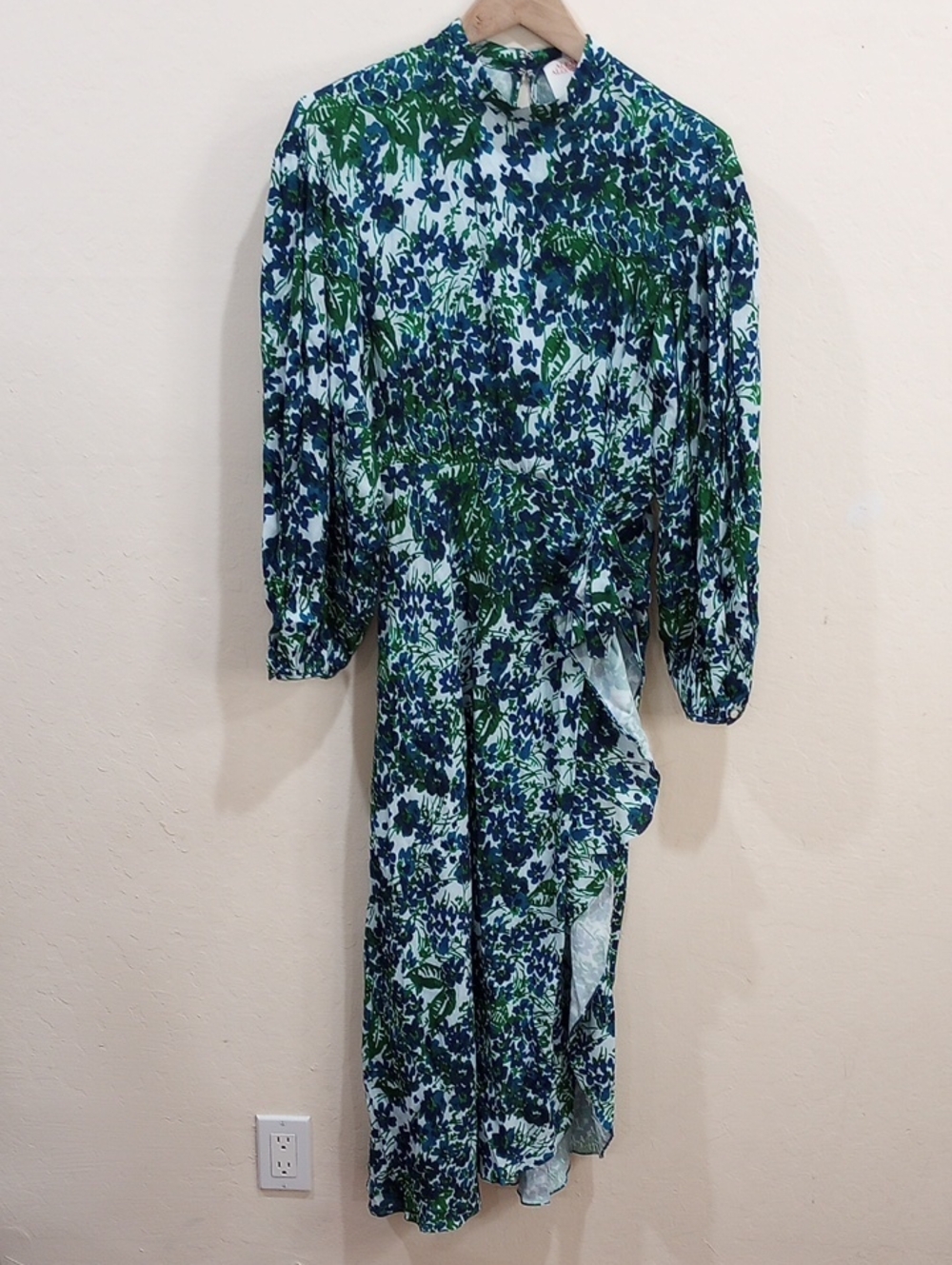 Alejandra Alonso Rojas Silk Floral Faux-Wrap Dress, Size 6